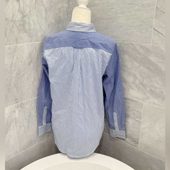 Vineyard Vines Blue White Stripe Mix Cotton Button Up Shirt Size 6 Preppy Classi - Picture 9 of 11